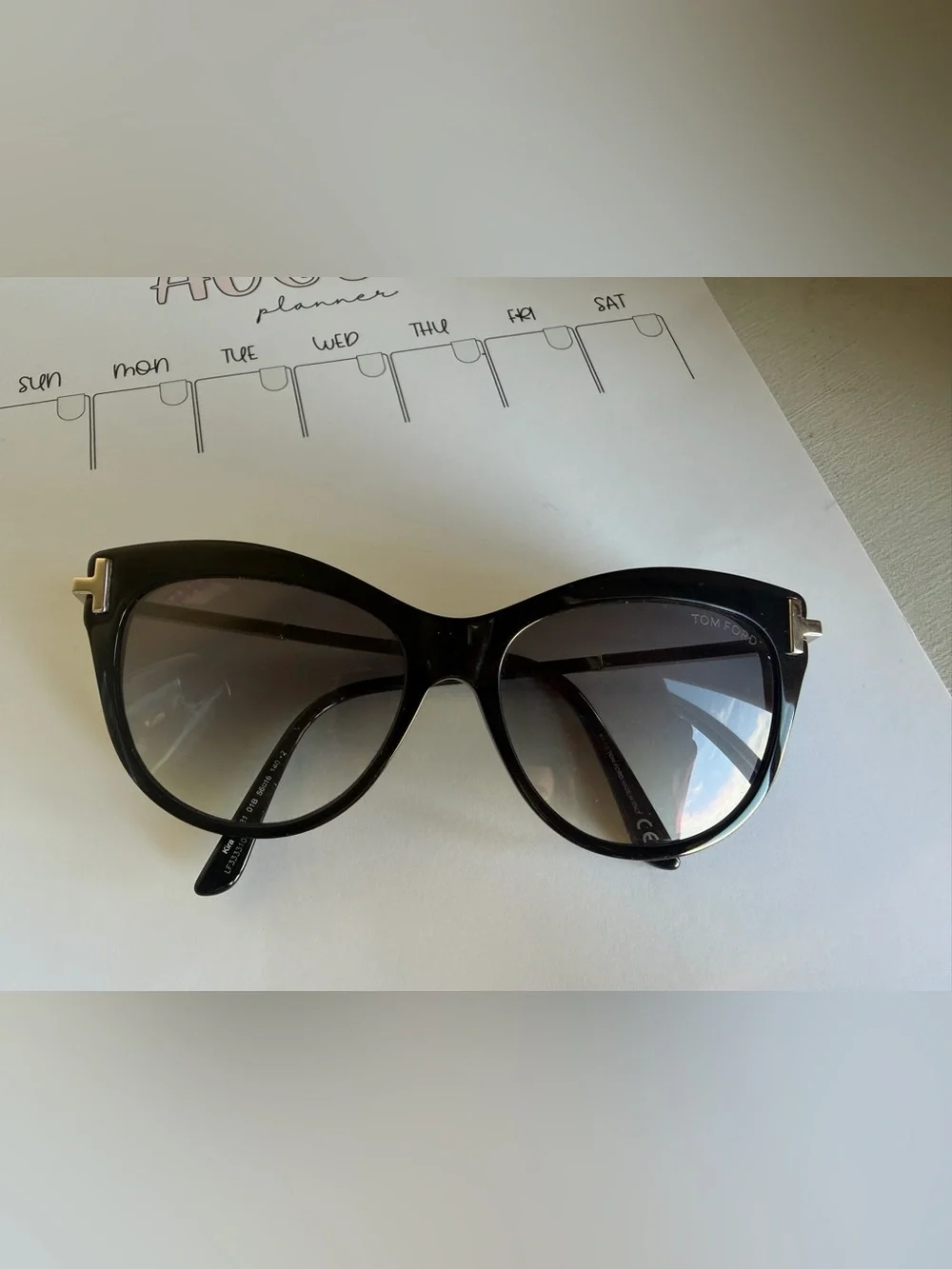 Tom Ford Black Cat-Eye Sunglasses - Black/Palladium TF821 Kira